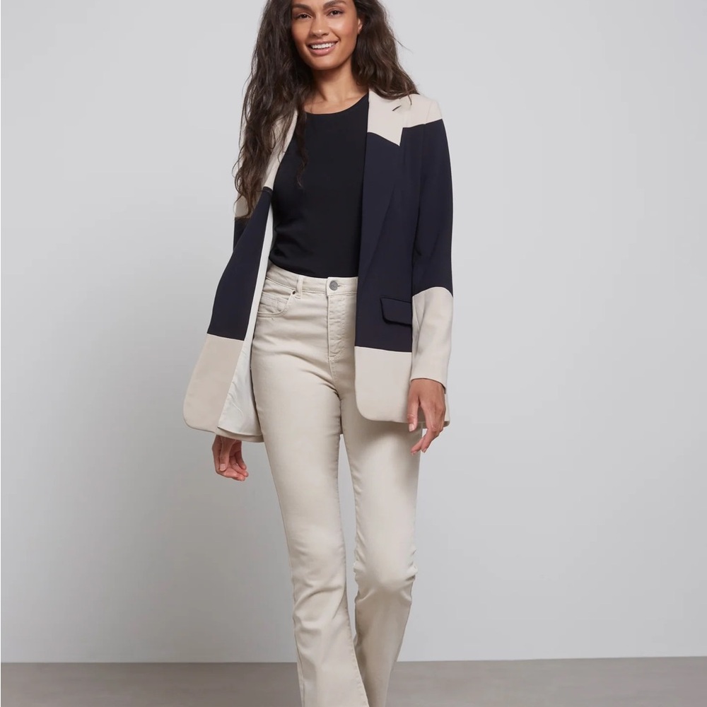 NWT YAYA Colour Block Blazer in Oxford Tan Sand